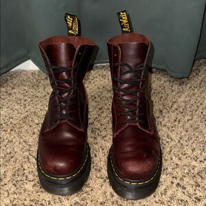 Dr. Martens Dark Red Leather Boots
